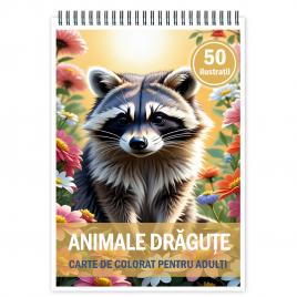 Carte de colorat pentru relaxare si antistres 50 de ilustratii Animale dragute 106 pagini