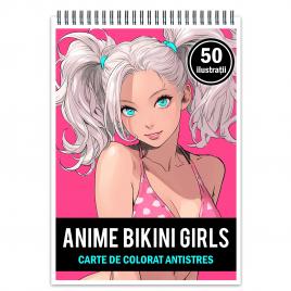 Carte de colorat pentru relaxare si antistres 50 de ilustratii Anime Bikini Girls Editura Legendary Print 106 pagini