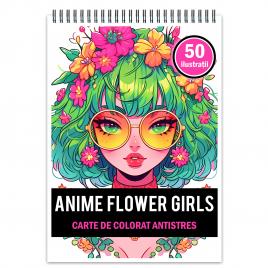 Carte de colorat pentru relaxare si antistres 50 de ilustratii Anime Flower Girls Editura Legendary Print 106 pagini