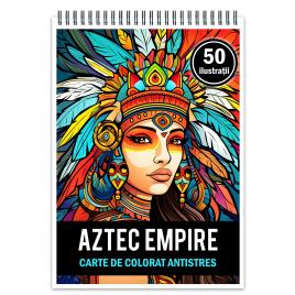 Carte de colorat pentru relaxare si antistres 50 de ilustratii Aztec Empire Editura Legendary Print 106 pagini