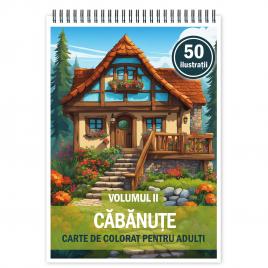 Carte de colorat pentru relaxare si antistres 50 de ilustratii Cabanute - Volumul II 106 pagini