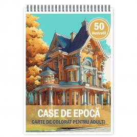 Carte de colorat pentru relaxare si antistres 50 de ilustratii Case de epoca 106 pagini