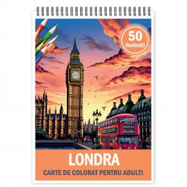 Carte de colorat pentru relaxare si antistres 50 de ilustratii Londra 106 pagini