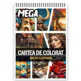 Mega cartea de colorat pentru relaxare si antistres un mix de 100 de ilustratii Editura Legendary Print 206 pagini