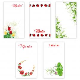 Set 200 Cartonase cu tematica Martisor marx121 multicolor 9.5x5.5cm