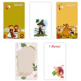 Set 200 Cartonase cu tematica Martisor marx124 multicolor 9.5x5.5cm