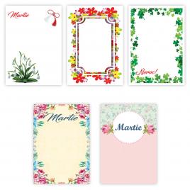 Set 200 Cartonase cu tematica Martisor marx433 multicolor 8.5x6cm