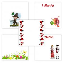 Set 200 Cartonase cu tematica Martisor marx516 multicolor 5x5cm