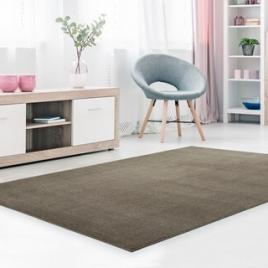 Covor belgian din microfibra, lavabil, fir moale, maro