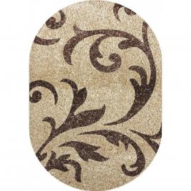 Covor pufos sufragerie dormitor, model fantasy 12516-89  oval, bej