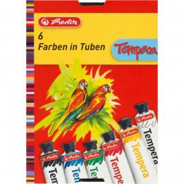 Set tempera herlitz, 16ml, 6 buc/set