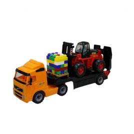 Trailer powertruck cu stivuitor si palet de cuburi - wader