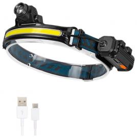 Lanterna frontala de cap, usb, 6 moduri iluminare