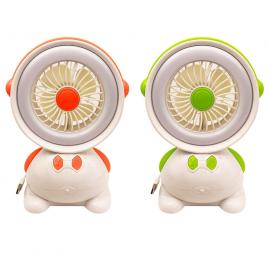 Mini ventilator 2 in 1 cu lumina led, 2 culori, usb, silentions