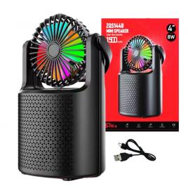 Boxa portabila zqs1440, 24w pmpo, bt/fm/usb/aux, ventilator rgb