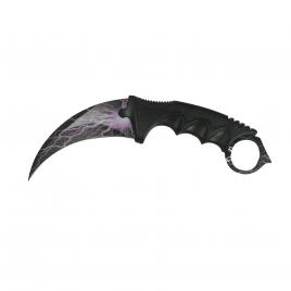 Cutit karambit de antrenament, purple lightning 18.5 cm