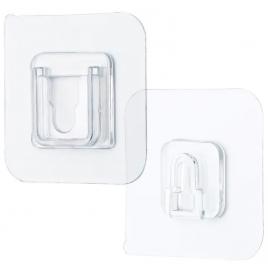 Set 10 suporturi duble de fixare obiecte, autoadezive, 5.7 x 5.7 cm