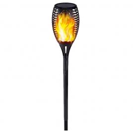 Set 4x lampa solara led de gradina cu efect flacara 51cm