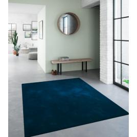 Covor belgian din microfibra, lavabil, fir moale, albastru 71301 090