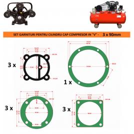 Set garnituri cap compresor de aer v 3x90mm ch093 mod.16(g)