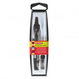 Compas plastic/metalic negru herlitz