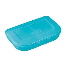 Cutie plastic sandwich 2 compartimente turcoaz