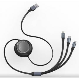 Cablu baseus one-for-three 1.1m negru