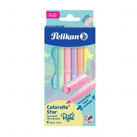 Carioca colorella star c302 pastel, set 6 culori, blister