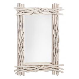 Oglinda decorativa perete cu rama lemn alb sahel 90x6x60 cm