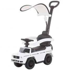 Masinuta de impins chipolino mercedes g350 white cu maner si copertina