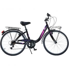 Bicicleta dino bikes 24 inch city summertime negru