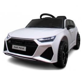 Masinuta electrica cu telecomanda audi rs6 r-sport - alb