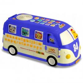 Jucarie educativa in forma de autobuz cu sunete si cuburi ricokids rk-741 - albastru