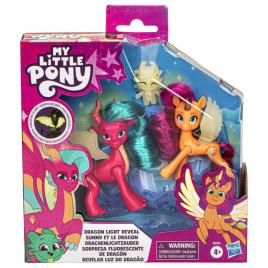 Set 2 figurine my little pony dragon light reveal
