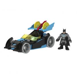 Vehicul cu figurina batman cu costum gri fisher price imaginext dc super friends