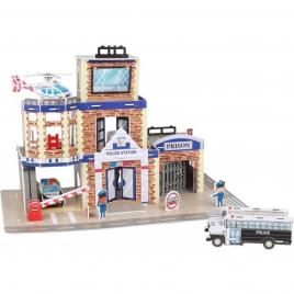 Set constructie puzzle 3d -  statie de politie fiesta crafts 89 piese