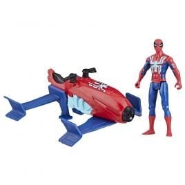 Set vehicul hydro jet si figurina spider man 10 cm