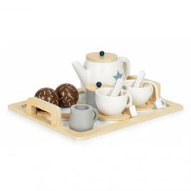 Set de joaca ceai din lemn 17 piese ecotoys