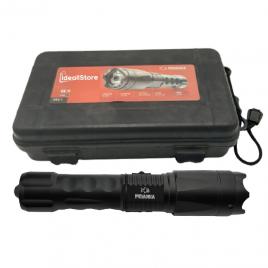 Electrosoc autoaparare ideallstore®, piranha attack, lanterna, full metal, 3800 kw, negru