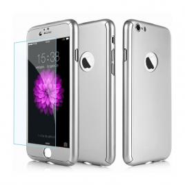 Husa Aisi Iphone 7 Full Cover  360+ folie sticla Silver