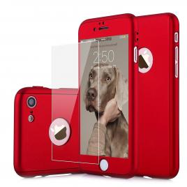 Husa Carcasa telefon Iphone 6/6S Plus Protejeaza  360 Ultrasubtire + Folie Sticla - Red