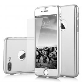 Husa Iphone 5/5s Full Cover  360+ folie sticla Silver