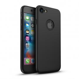 Husa pentru Apple iPhone 6 Plus/iPhone 6S Plus ofera protectie  360 Ultrasubtire + Folie Sticla Securizata - Black