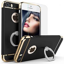 Husa telefon Iphone 6 Plus / 6S Plus offera protectie  360 3in1 Ultrasubtire - Black S Ring + Folie