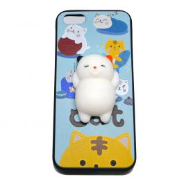 Carcasa Husa silicon Apple iPhone 5 iPhone 5S iPhone SE model Squishy 4D Cat Pisicuta