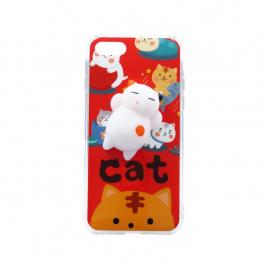 Carcasa Husa silicon Apple iPhone 7 model Squishy 4D Pisicuta Cat