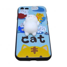 Carcasa Husa silicon Apple iPhone 8 iPhone 7 model Squishy 4D Sleepy Cat