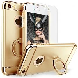 Husa TotulPerfect telefon Iphone Apple 6/6S offera protectie  360 3in1 Ultrasubtire - Gold G Ring+ Folie