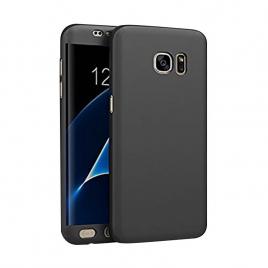 Husa carcasa slim  360Full Body Samsung G930 Galaxy S7 cu Folie Sticla inclusa Neagra