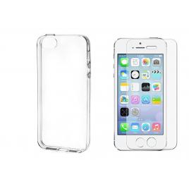 Pachet husa Apple iPhone 5/5S/SETPU slim cu folie de sticla gratis